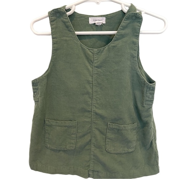 Angel Dear Baby Green Corduroy Pinafore Dress Floral Peter Pan Onesie Bloomer - Picture 10 of 15